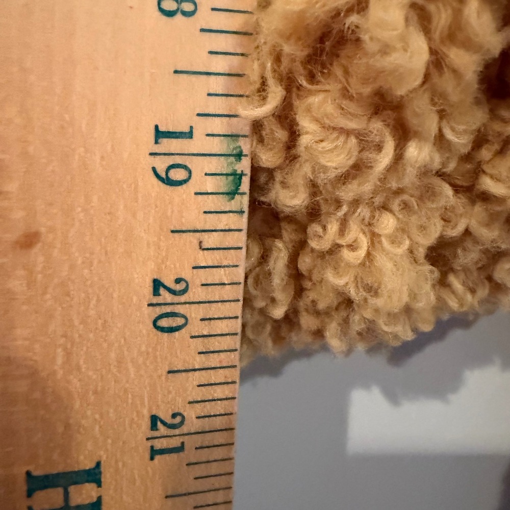 HYFVE Teddy Bear‎ Sherpa Faux Fur Cropped Jacket Coat Women's Large Mustard Boho - Picture 14 of 15